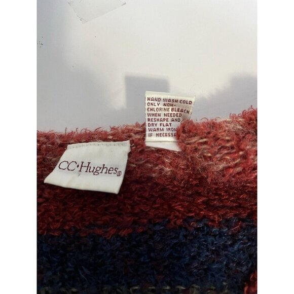 C C Hughes Sweater Women's Medium Button Front Cardigan Striped Mohair Blend - Picture 11 of 11